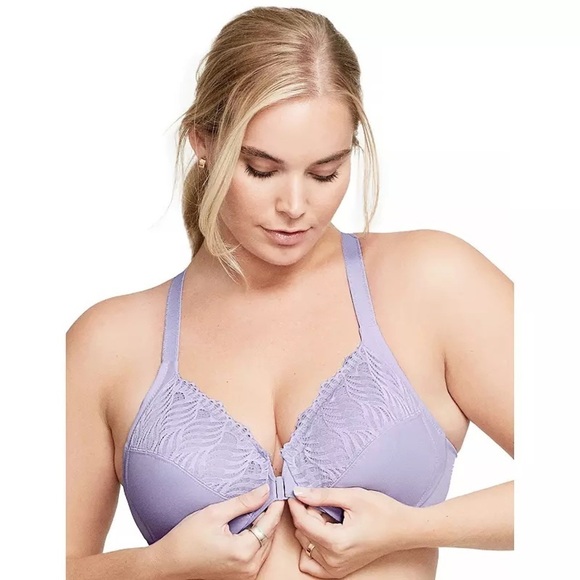 Plus Size Glamorise Full Figure Front-Closure T-Back WonderWire Underwire Bra - Picture 3 of 12